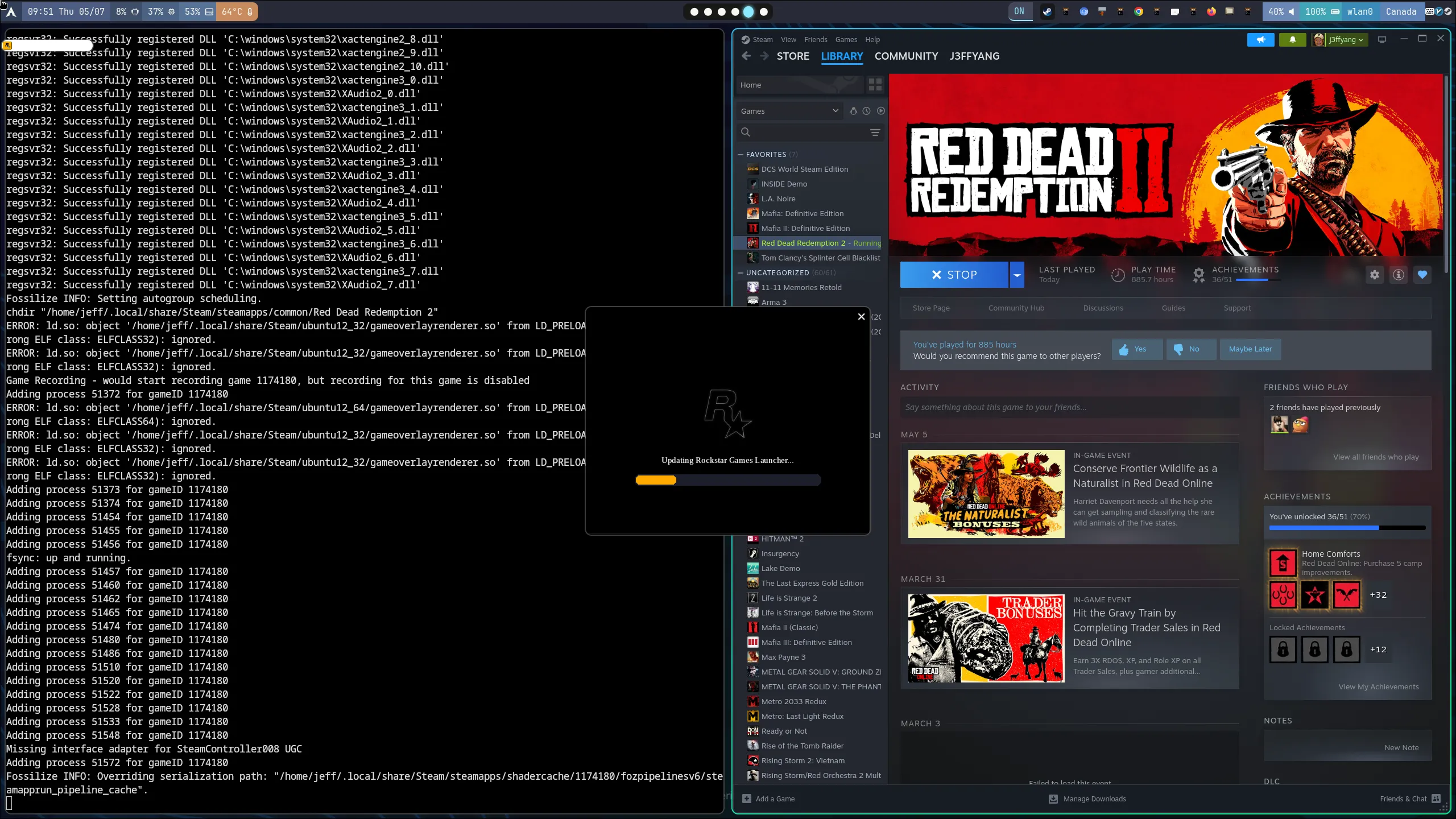 steam on archlinx